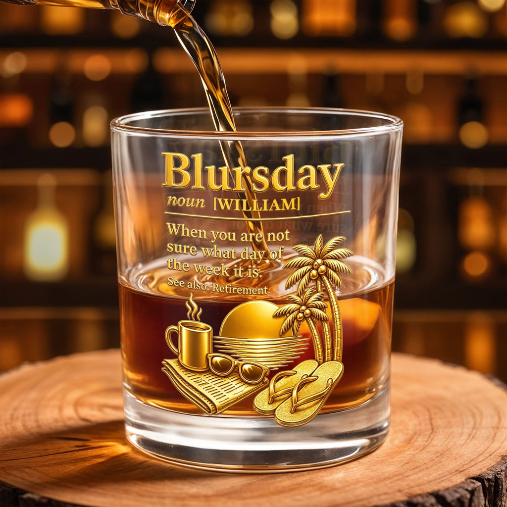 Personalized Custom Whiskey Glass with Sunset Beach Design Gift for Dad Whiskey Glass GradoCreations