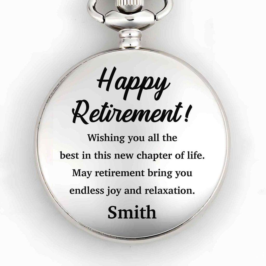 Personalized Silver-Plated Pocket Watch Custom Engraving Retirement Gift for Dad Pocket Watch GradoCreations