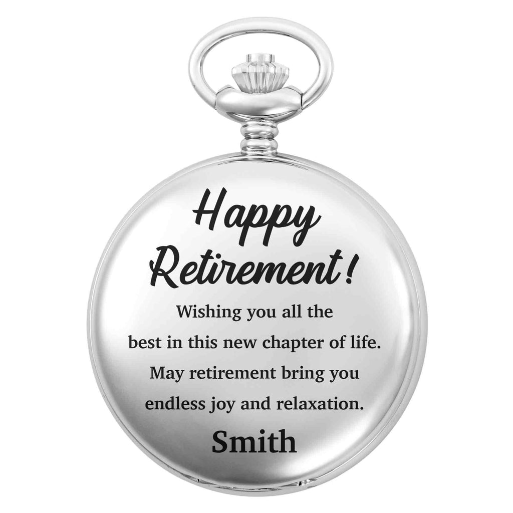 Personalized Silver-Plated Pocket Watch Custom Engraving Retirement Gift for Dad Pocket Watch GradoCreations