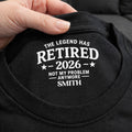 Personalized Funny Retirement T-Shirt Inside Neck Print Gift for Dad