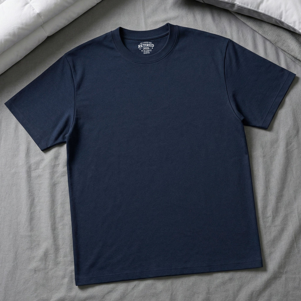 Personalized Funny Retirement T-Shirt Inside Neck Print Gift for Dad