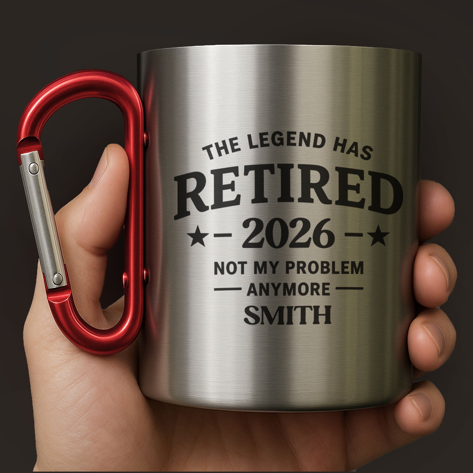 Personalized Carabiner Mug Custom Name Retirement Gift for Dad Carabiner Mug GradoCreations