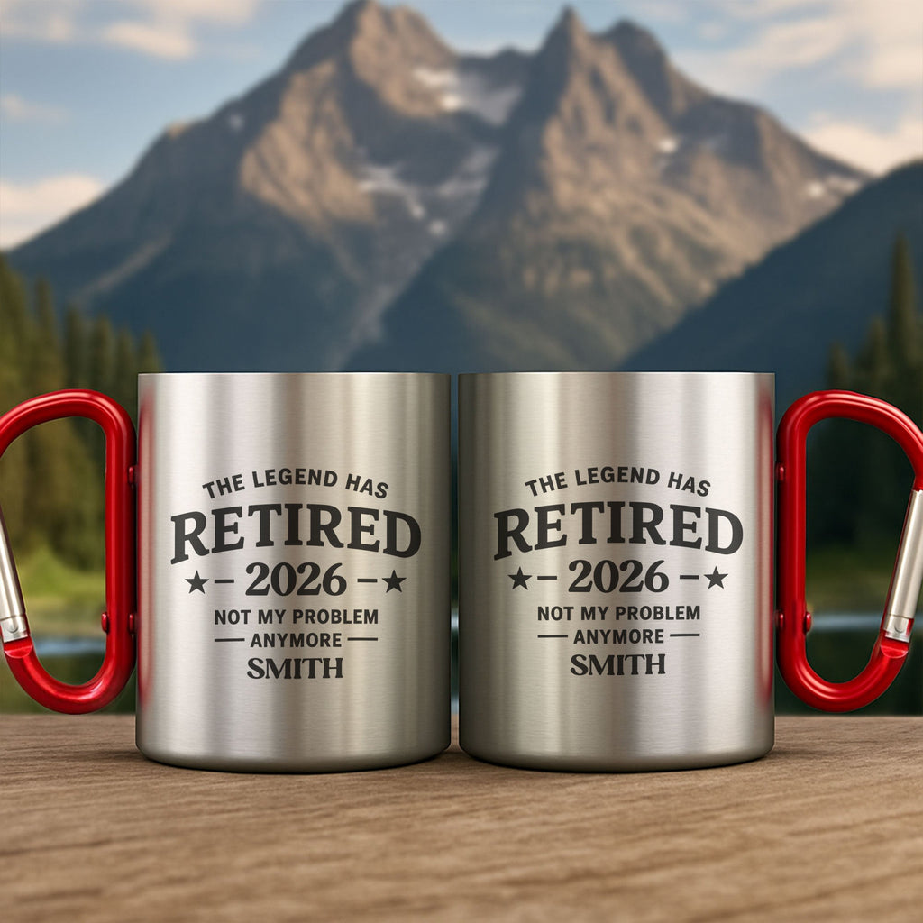 Personalized Carabiner Mug Custom Name Retirement Gift for Dad Carabiner Mug GradoCreations