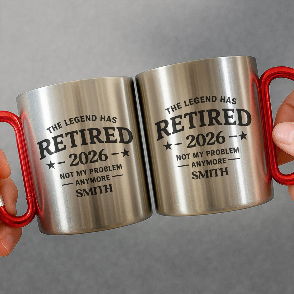 Personalized Carabiner Mug Custom Name Retirement Gift for Dad Carabiner Mug GradoCreations