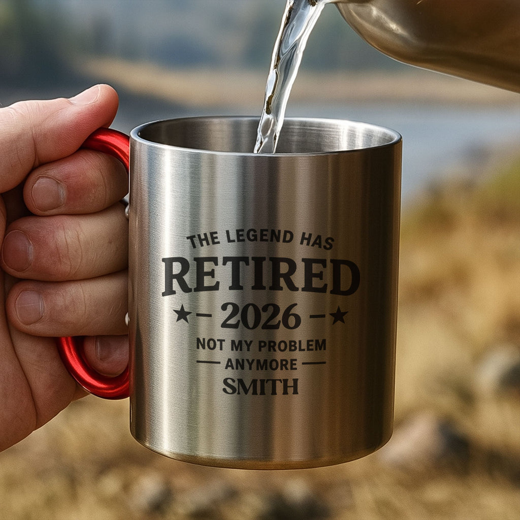 Personalized Carabiner Mug Custom Name Retirement Gift for Dad Carabiner Mug GradoCreations