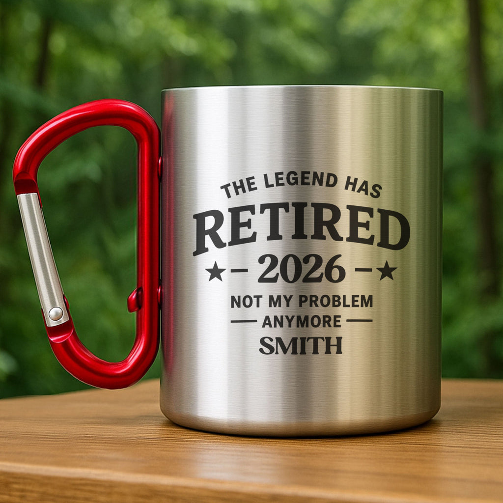 Personalized Carabiner Mug Custom Name Retirement Gift for Dad Carabiner Mug GradoCreations