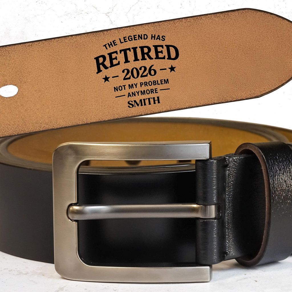 Personalized Engraved Leather Belt Custom Name Funny Gift for Dad Engraved Leather Belt GradoCreations