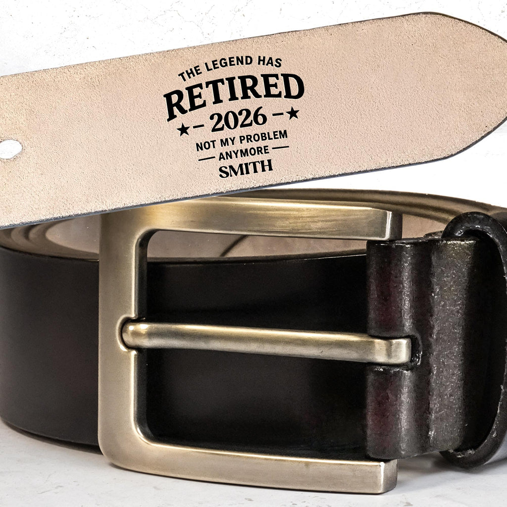 Personalized Engraved Leather Belt Custom Name Funny Gift for Dad Engraved Leather Belt GradoCreations