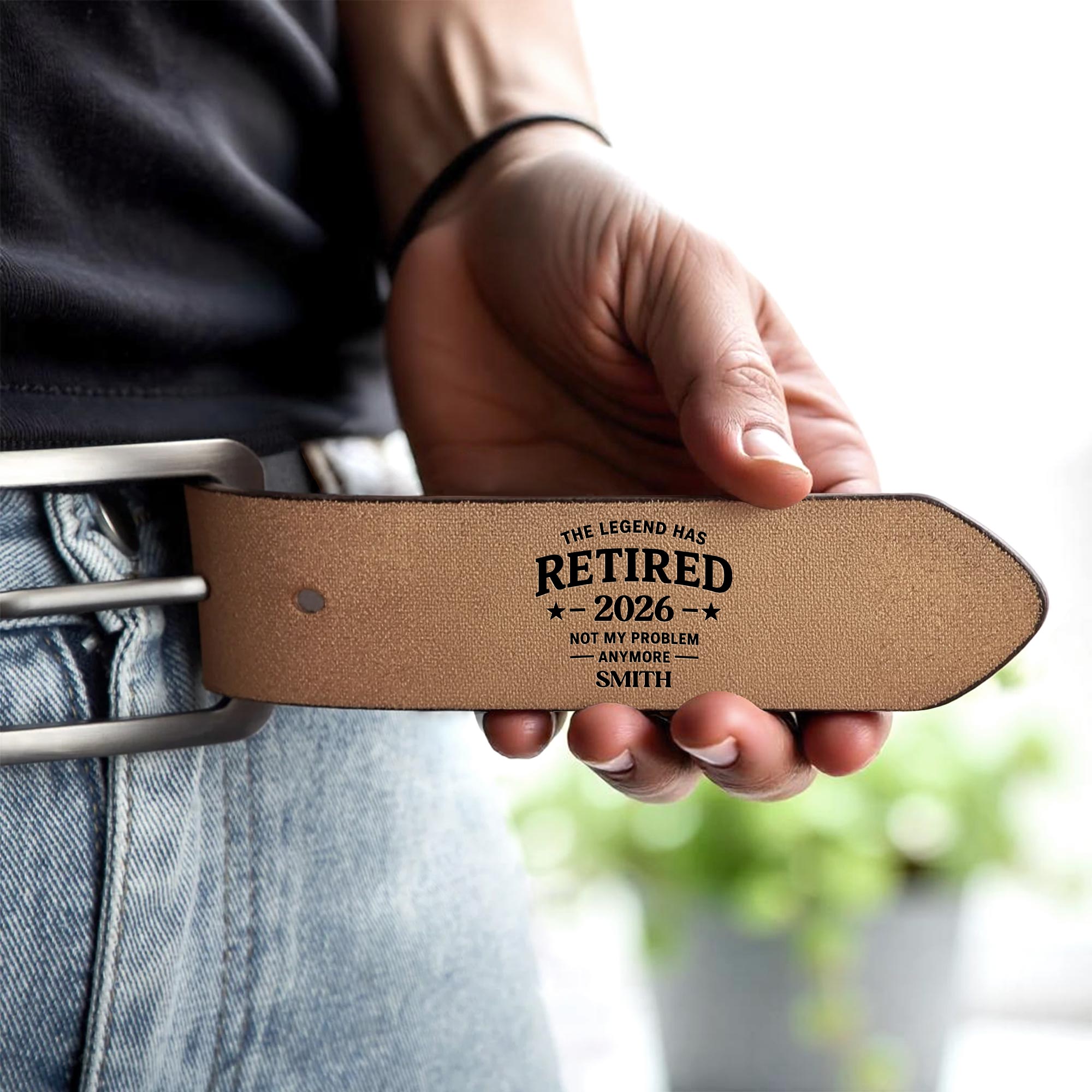 Personalized Engraved Leather Belt Custom Name Funny Gift for Dad Engraved Leather Belt GradoCreations