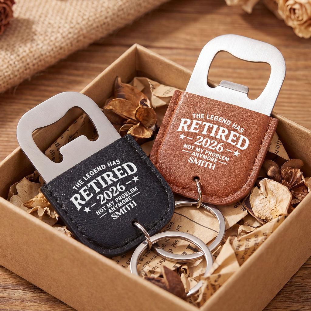 Personalized Leather Bottle Opener Keychain Custom Gift for Dad Leather Bottle Opener Keychain GradoCreations