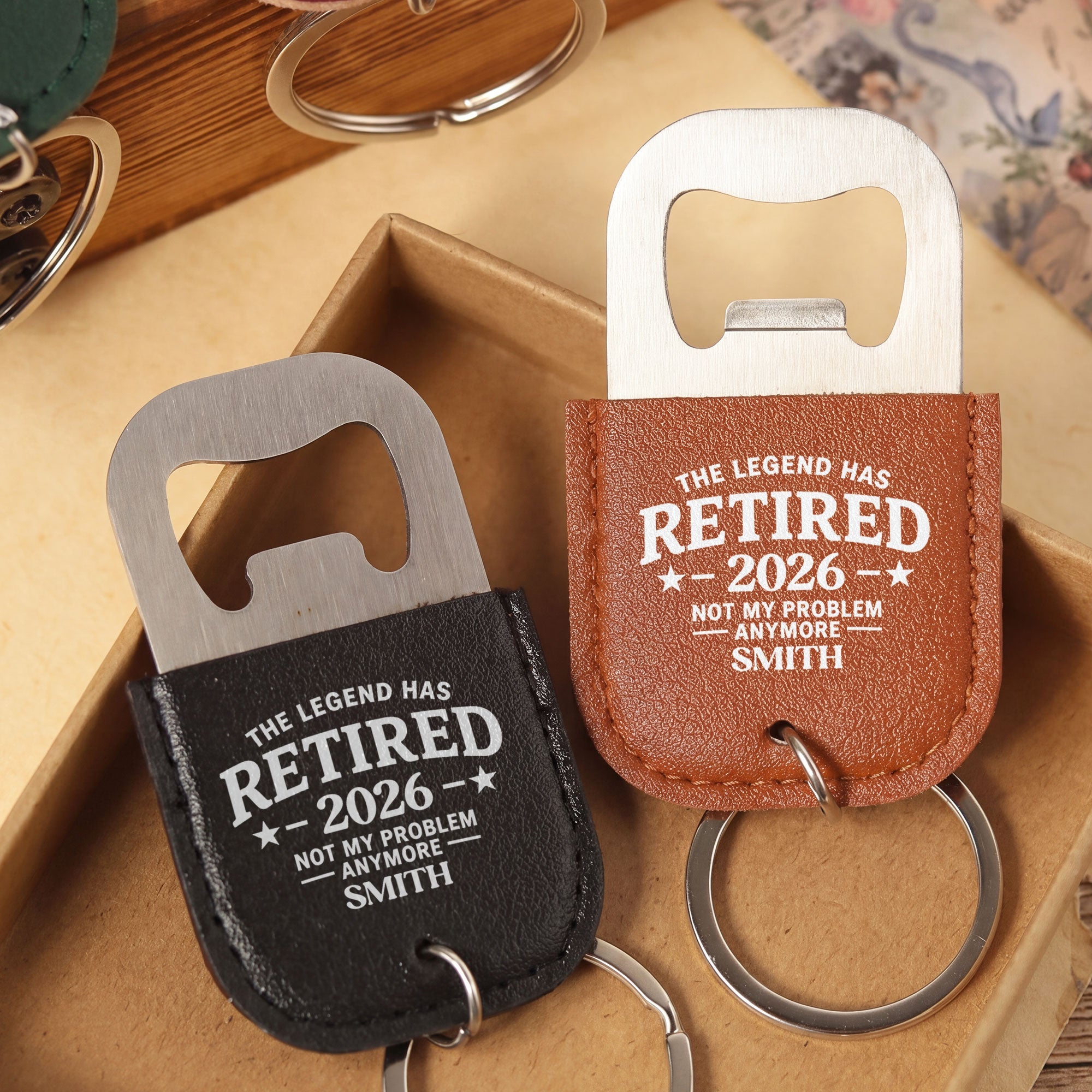 Personalized Leather Bottle Opener Keychain Custom Gift for Dad Leather Bottle Opener Keychain GradoCreations