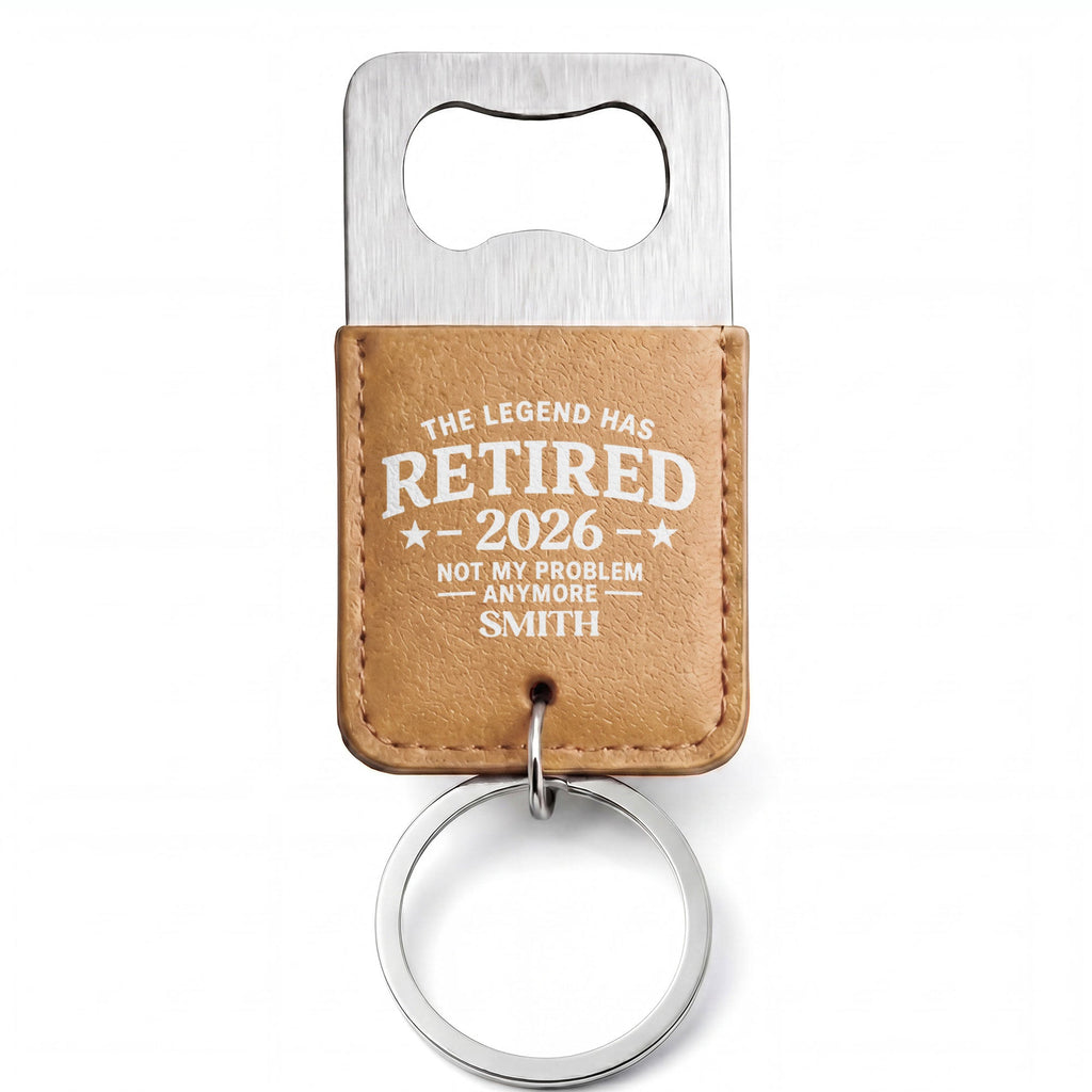 Personalized Leather Bottle Opener Keychain Custom Gift for Dad Leather Bottle Opener Keychain GradoCreations
