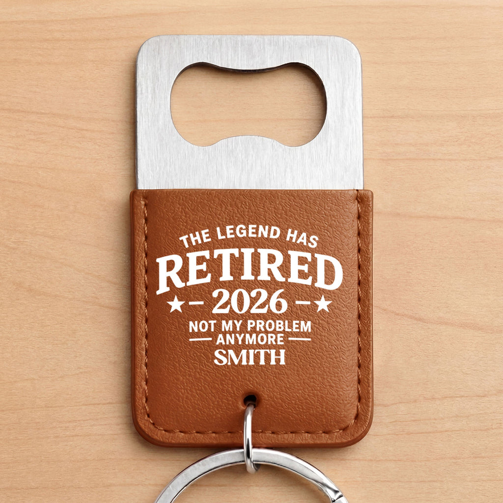 Personalized Leather Bottle Opener Keychain Custom Gift for Dad Leather Bottle Opener Keychain GradoCreations