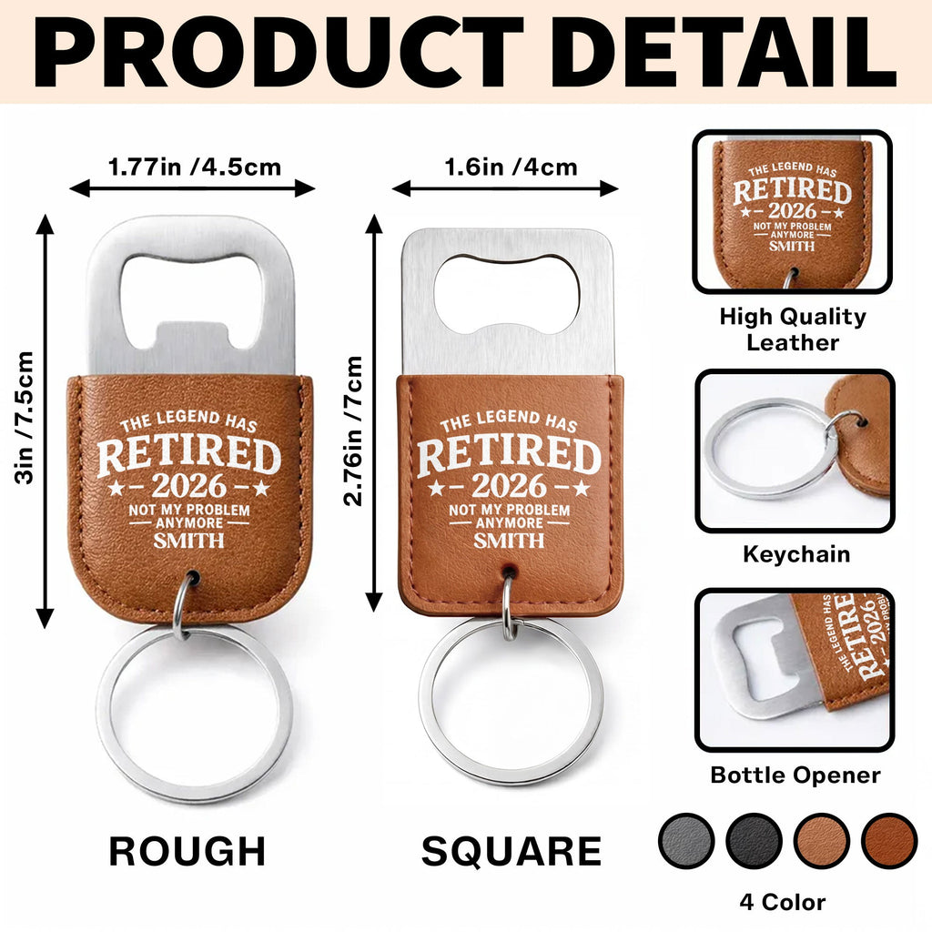 Personalized Leather Bottle Opener Keychain Custom Gift for Dad Leather Bottle Opener Keychain GradoCreations