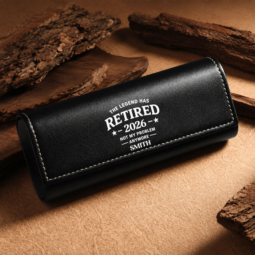 Personalized Leather Eyeglass Case Custom Name Gift for Dad Leather Eyeglass Case GradoCreations