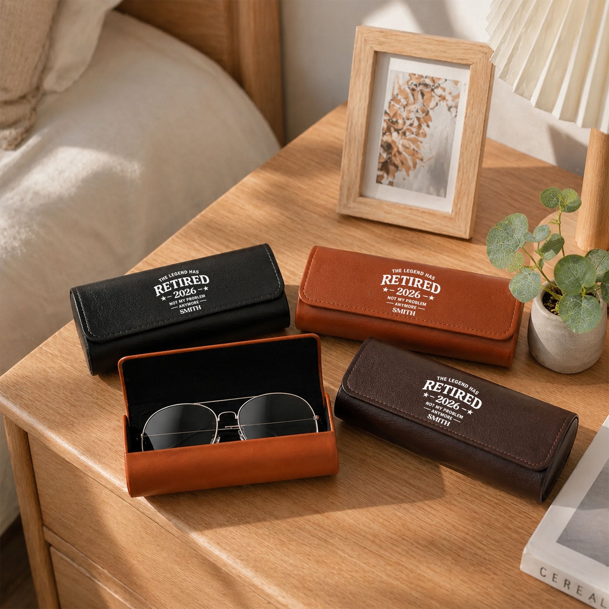 Personalized Leather Eyeglass Case Custom Name Gift for Dad Leather Eyeglass Case GradoCreations