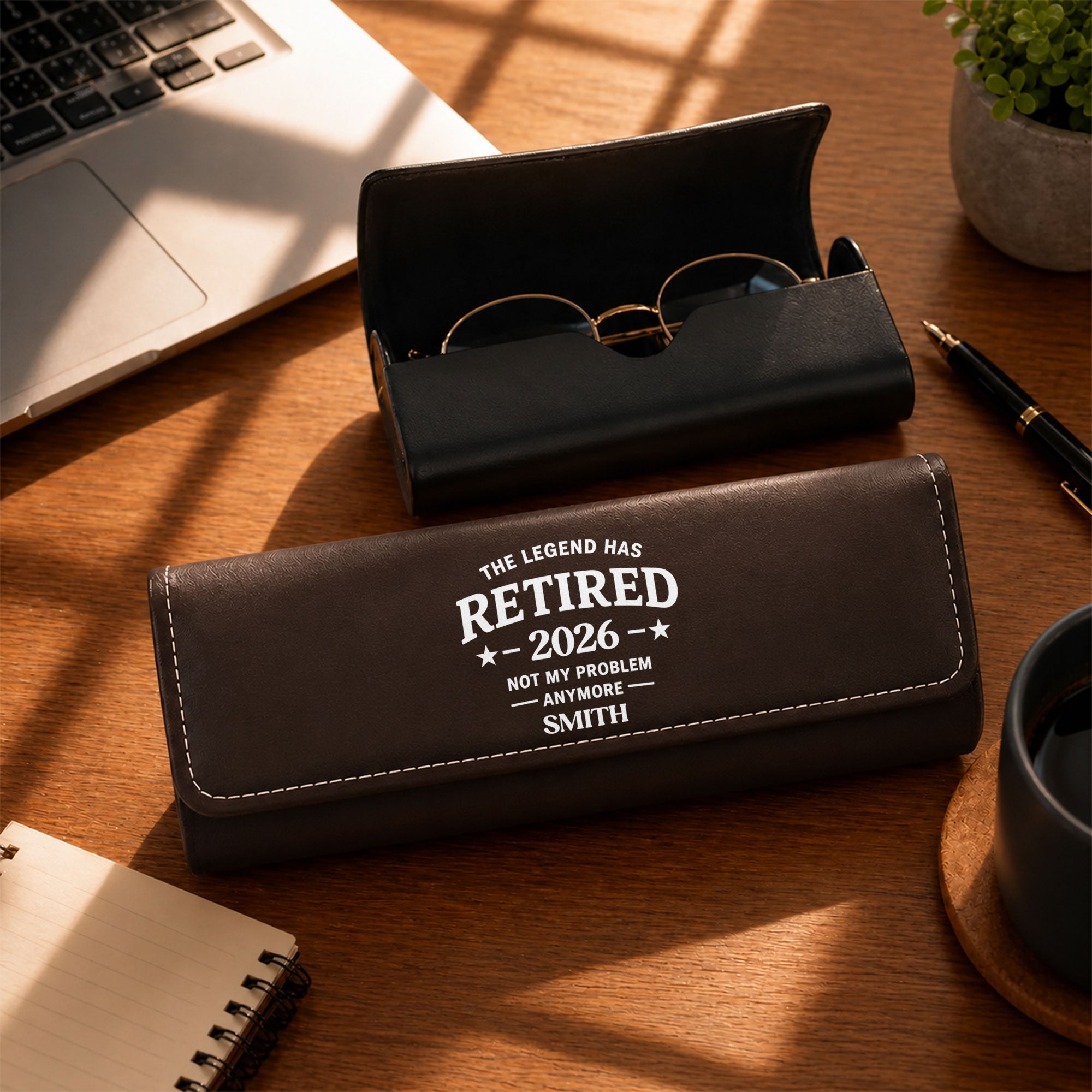 Personalized Leather Eyeglass Case Custom Name Gift for Dad Leather Eyeglass Case GradoCreations