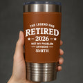 Personalized Leather Tumbler Custom Name Gift for Retirement