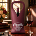 Personalized Leather Wine Bag Custom Name Gift for Retirement