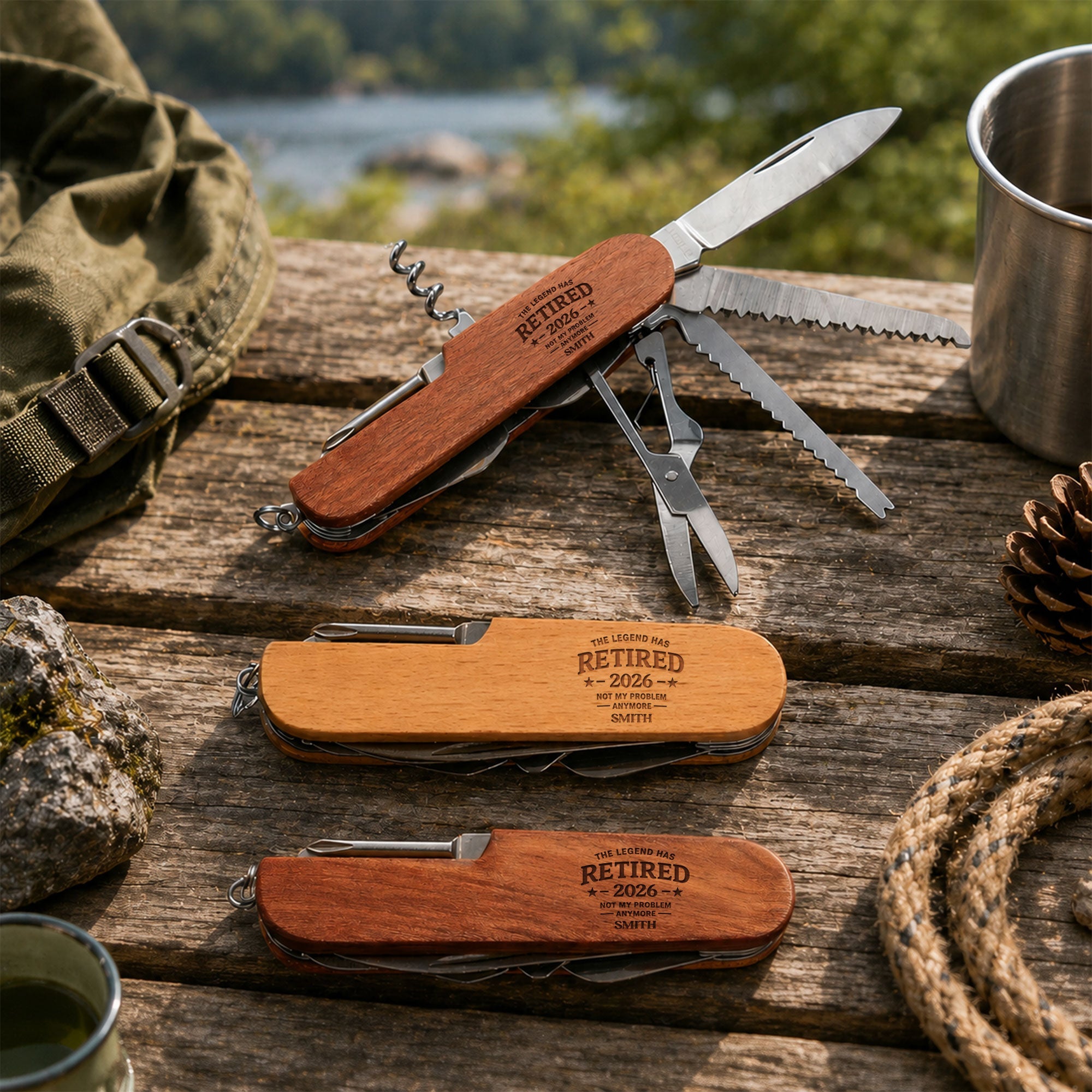 Personalized Wooden Multi Tool with Custom Name for Dad Wooden Multi Tool GradoCreations