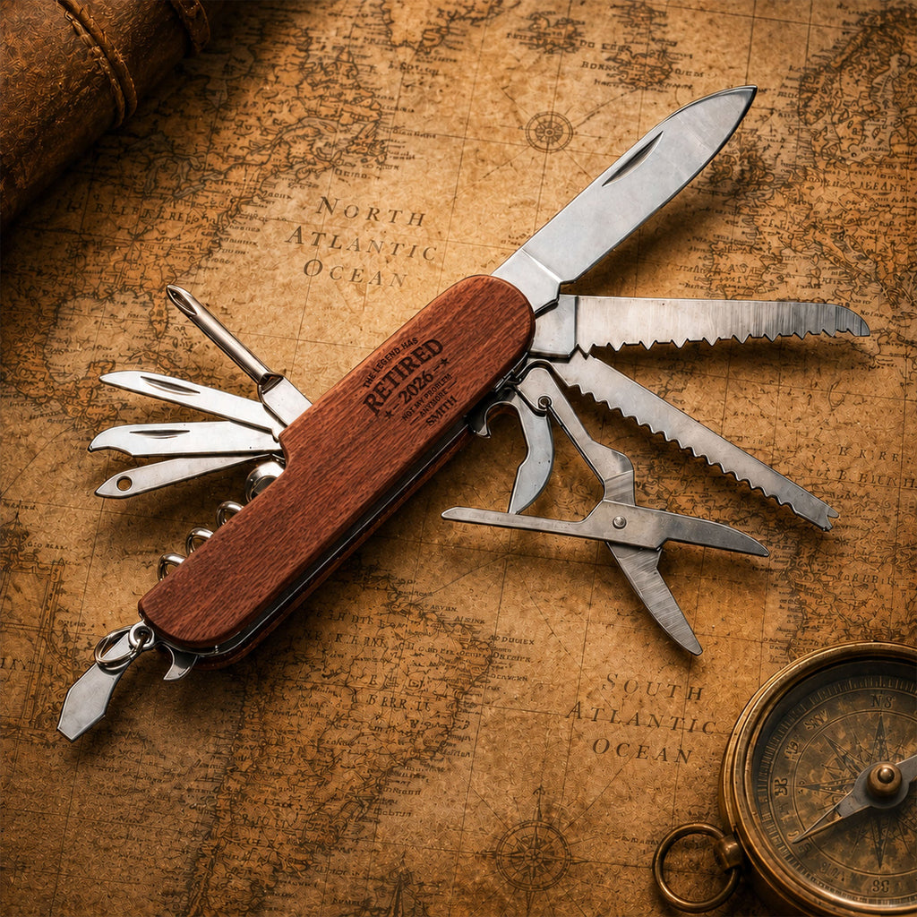 Personalized Wooden Multi Tool with Custom Name for Dad Wooden Multi Tool GradoCreations