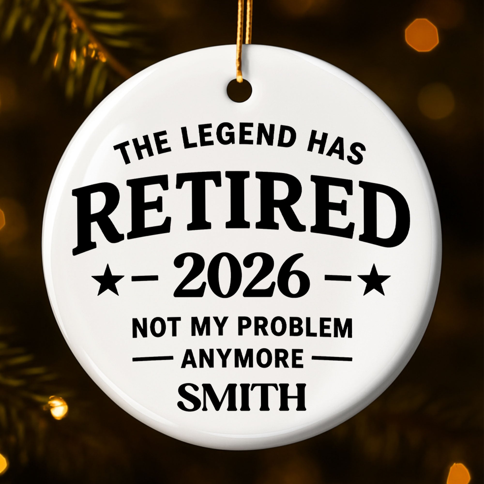 Personalized Ceramic Ornament Funny Retirement Gift for Dad Ceramic Ornament GradoCreations