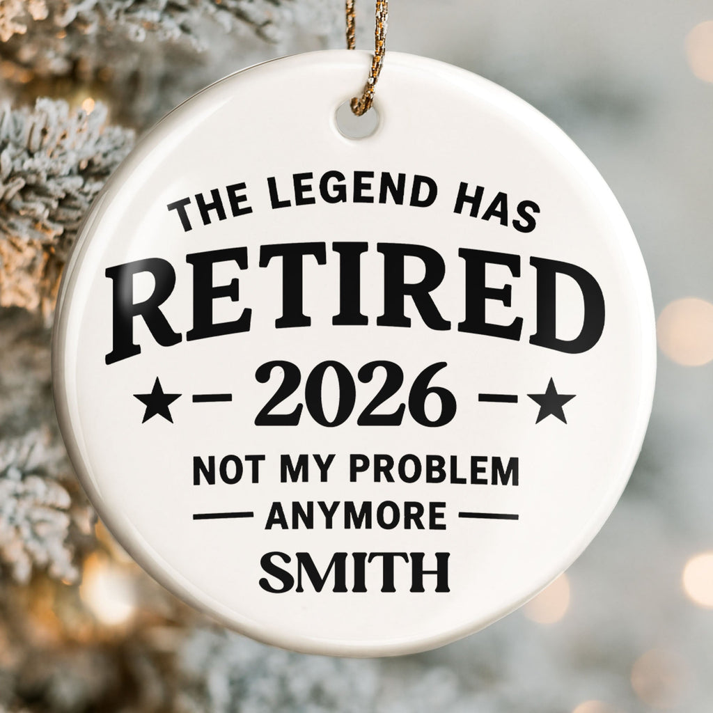 Personalized Ceramic Ornament Funny Retirement Gift for Dad Ceramic Ornament GradoCreations
