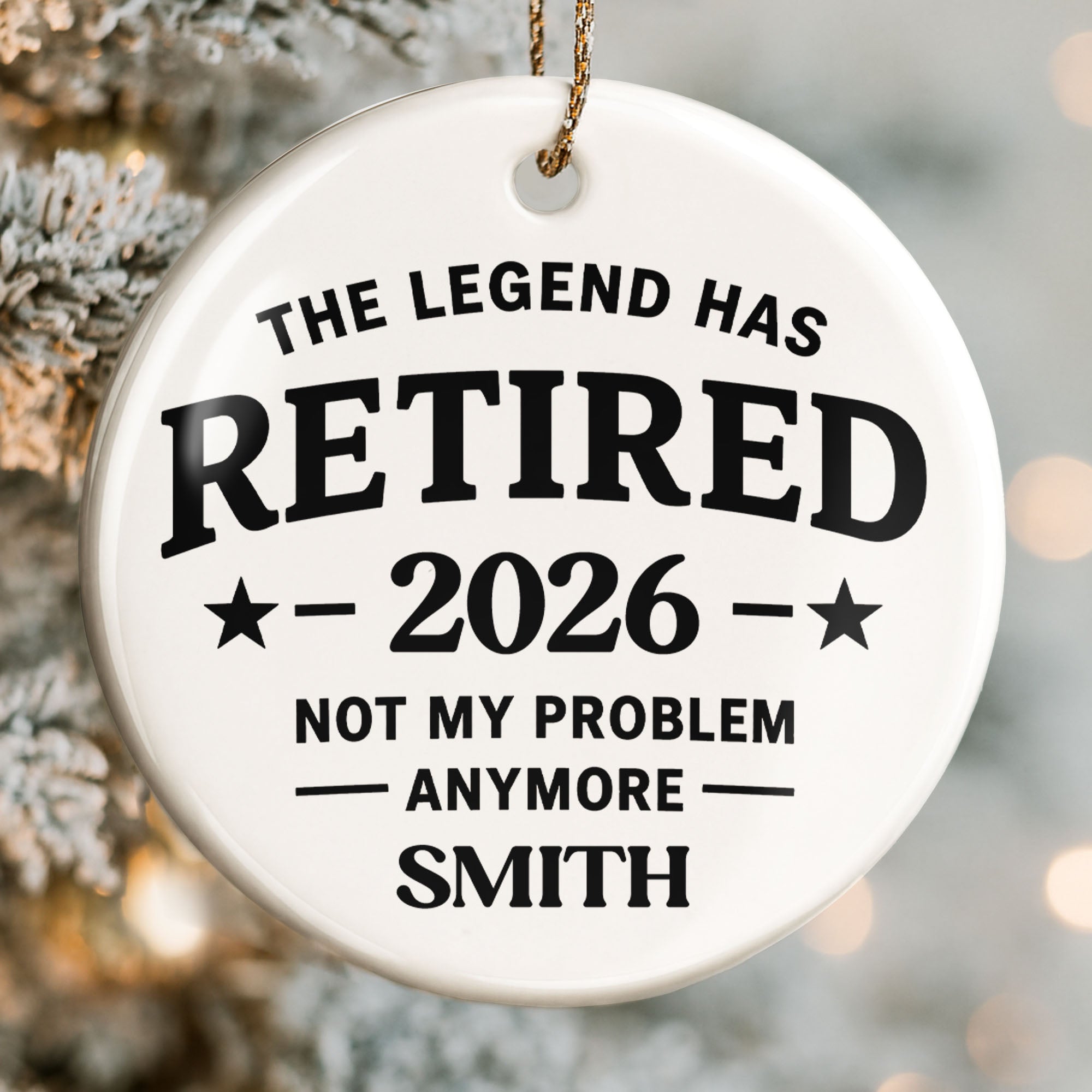Personalized Ceramic Ornament Funny Retirement Gift for Dad Ceramic Ornament GradoCreations