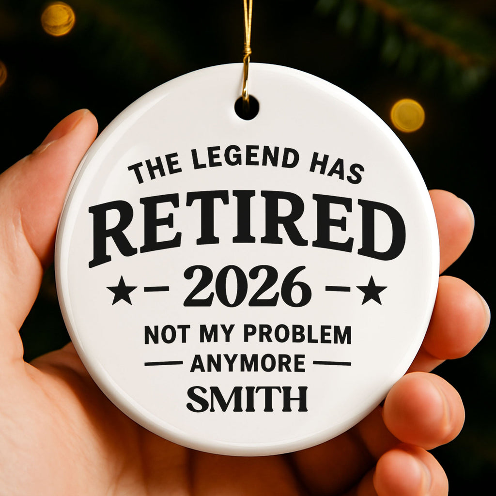 Personalized Ceramic Ornament Funny Retirement Gift for Dad Ceramic Ornament GradoCreations