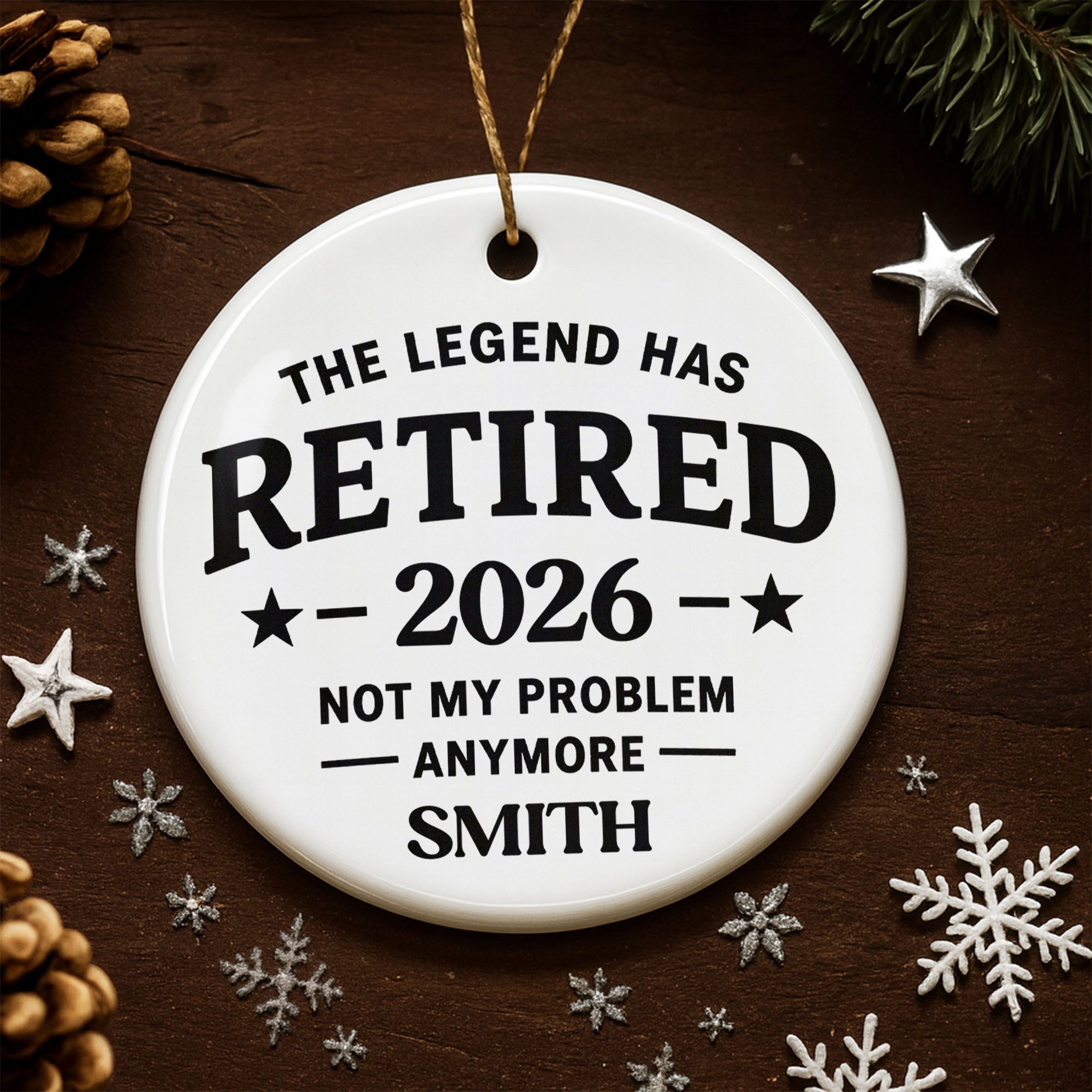 Personalized Ceramic Ornament Funny Retirement Gift for Dad Ceramic Ornament GradoCreations