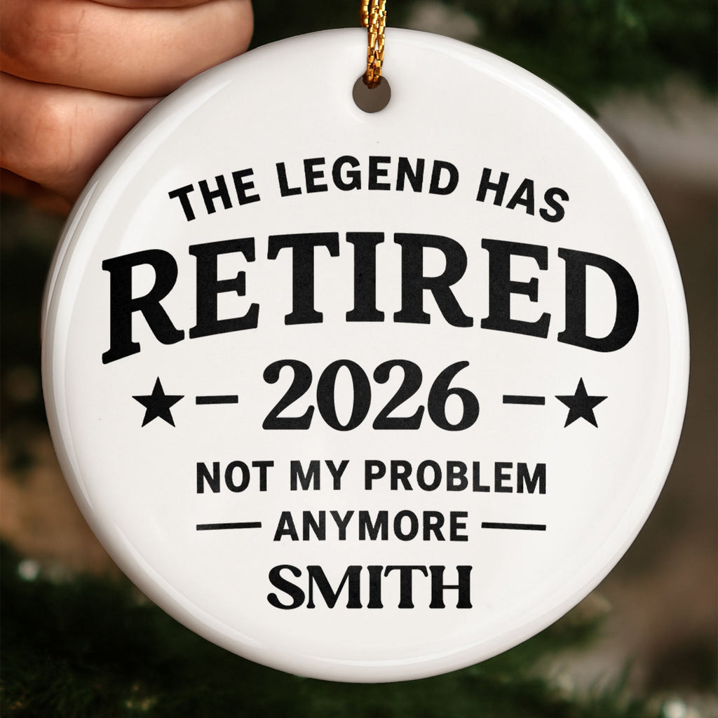 Personalized Ceramic Ornament Funny Retirement Gift for Dad Ceramic Ornament GradoCreations