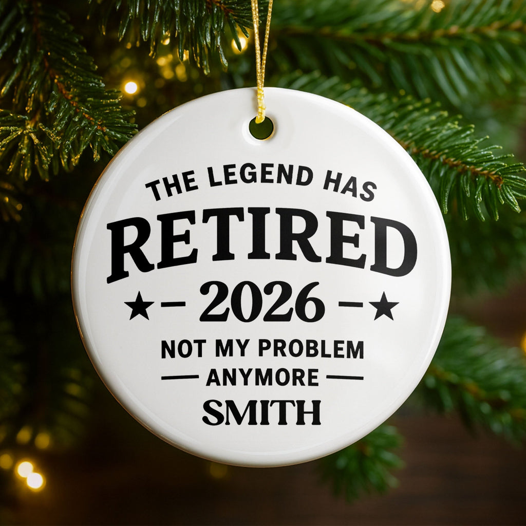 Personalized Ceramic Ornament Funny Retirement Gift for Dad Ceramic Ornament GradoCreations