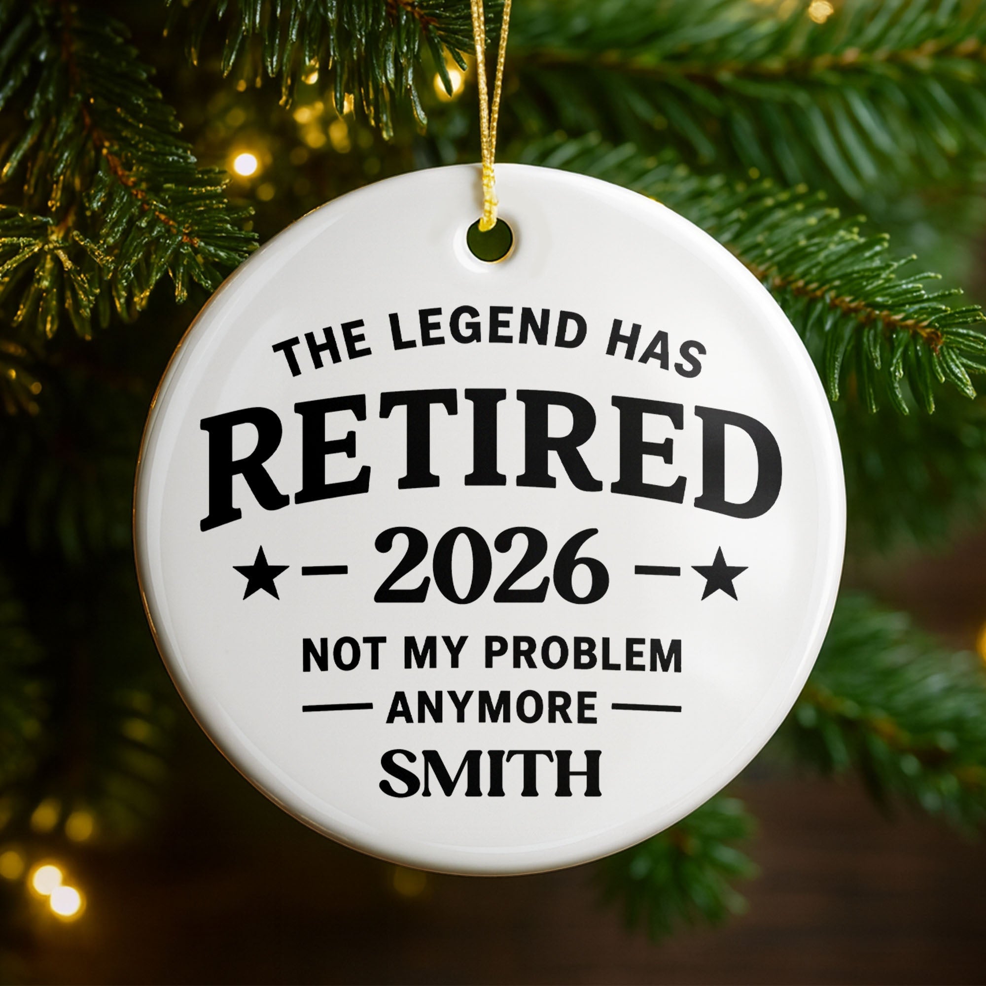 Personalized Ceramic Ornament Funny Retirement Gift for Dad Ceramic Ornament GradoCreations