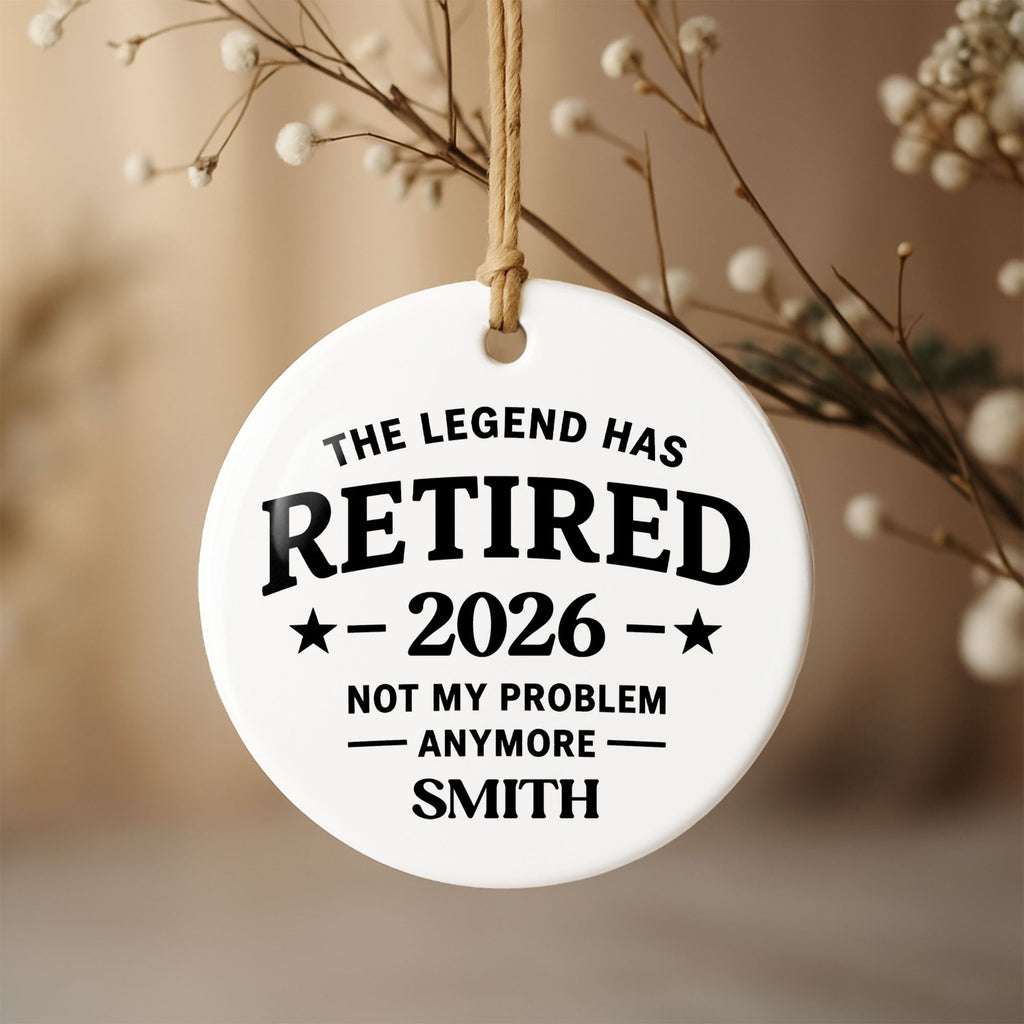 Personalized Ceramic Ornament Funny Retirement Gift for Dad Ceramic Ornament GradoCreations