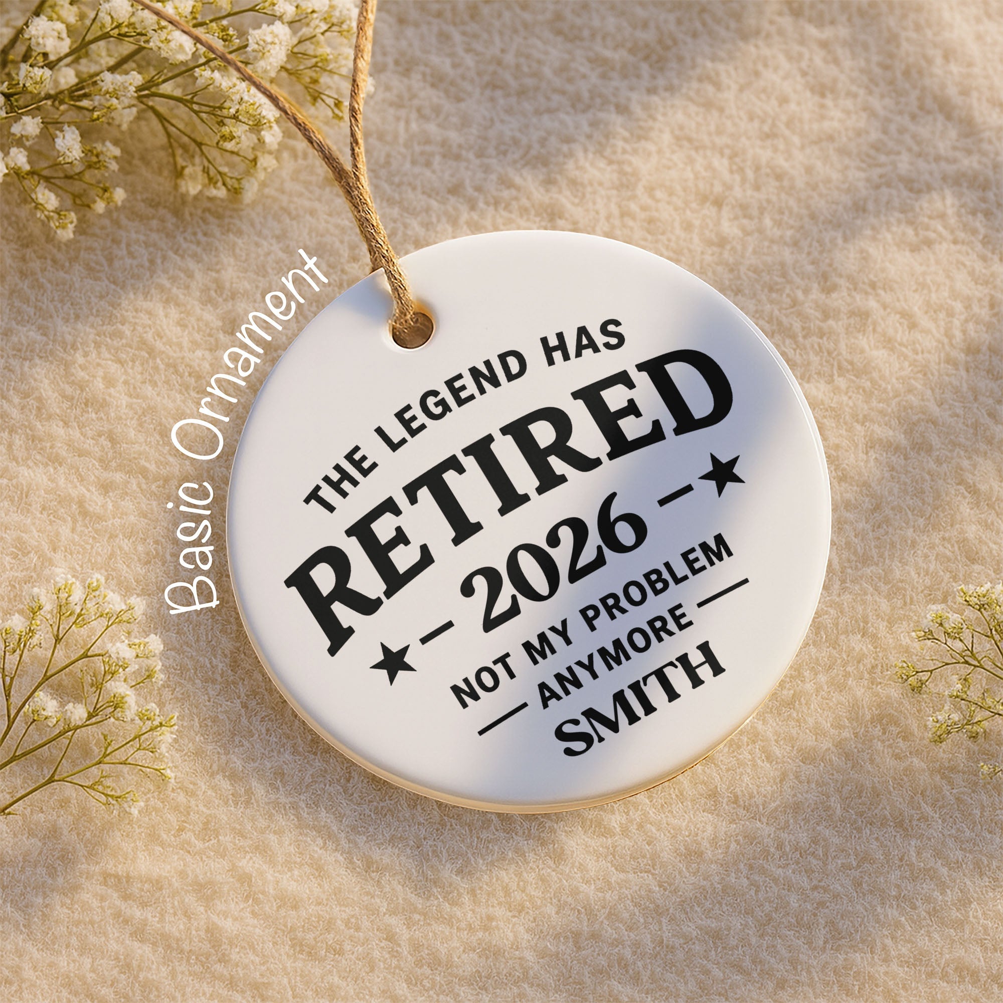 Personalized Ceramic Ornament Funny Retirement Gift for Dad Ceramic Ornament GradoCreations
