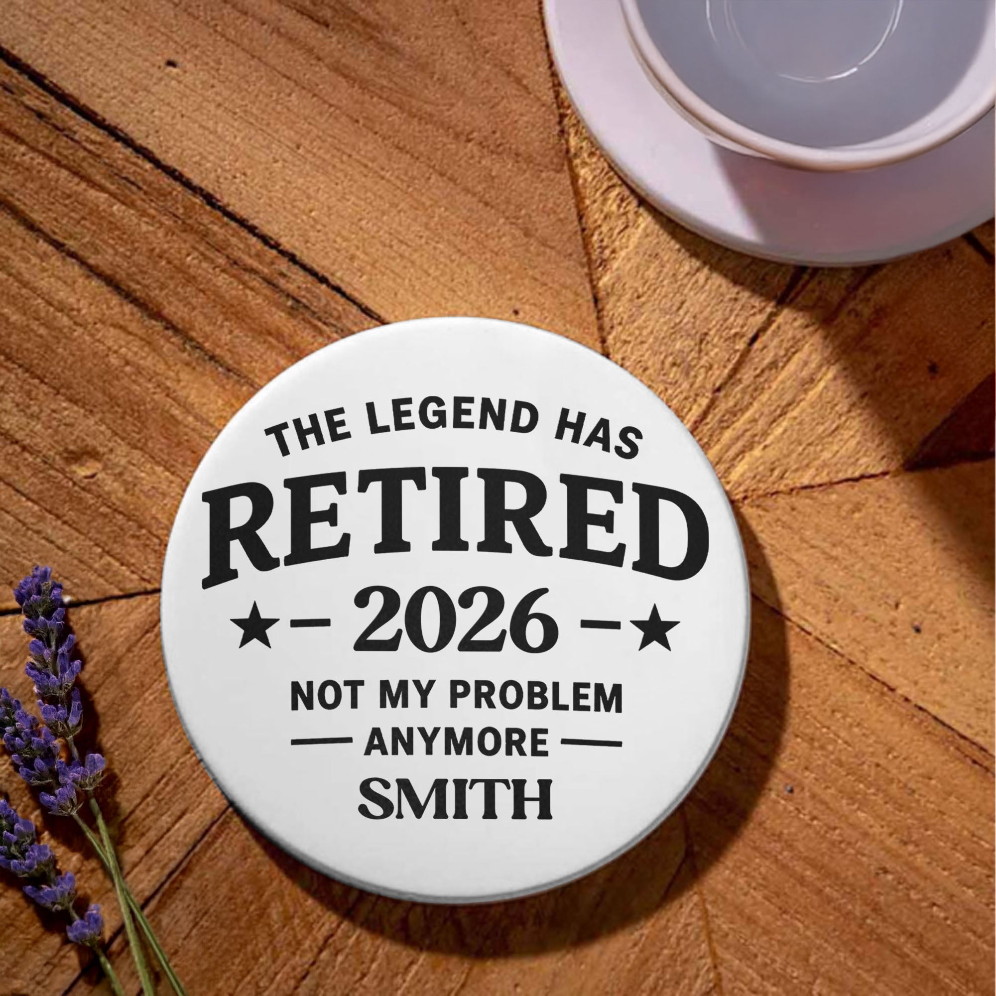 Personalized Ceramic Coaster Funny Retirement Gift for Dad Ceramic Coaster GradoCreations