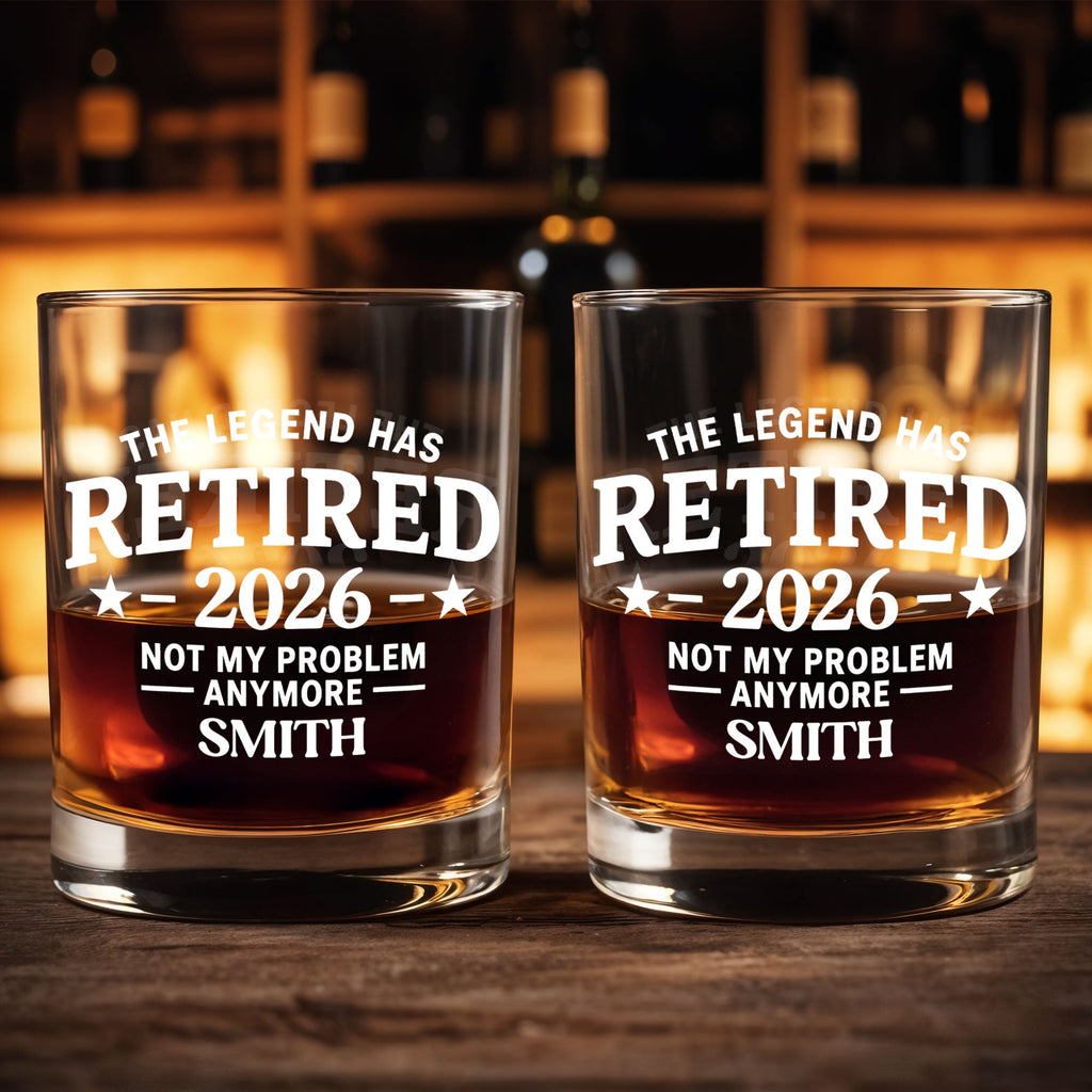 Personalized Custom Whiskey Glass Funny Retirement Gift for Dad