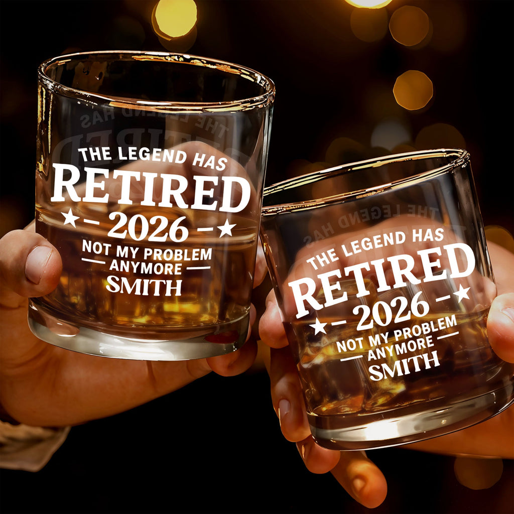Personalized Custom Whiskey Glass Funny Retirement Gift for Dad