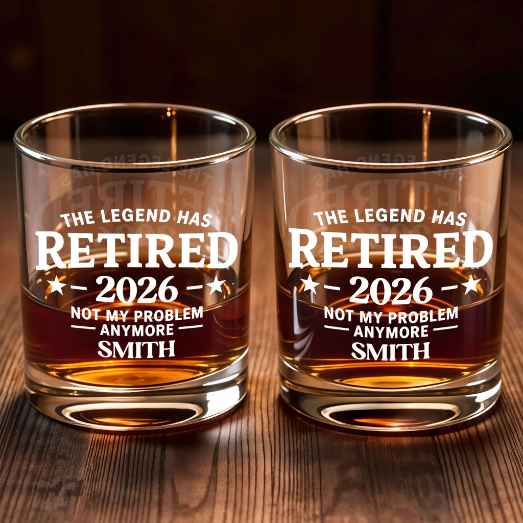 Personalized Custom Whiskey Glass Funny Retirement Gift for Dad