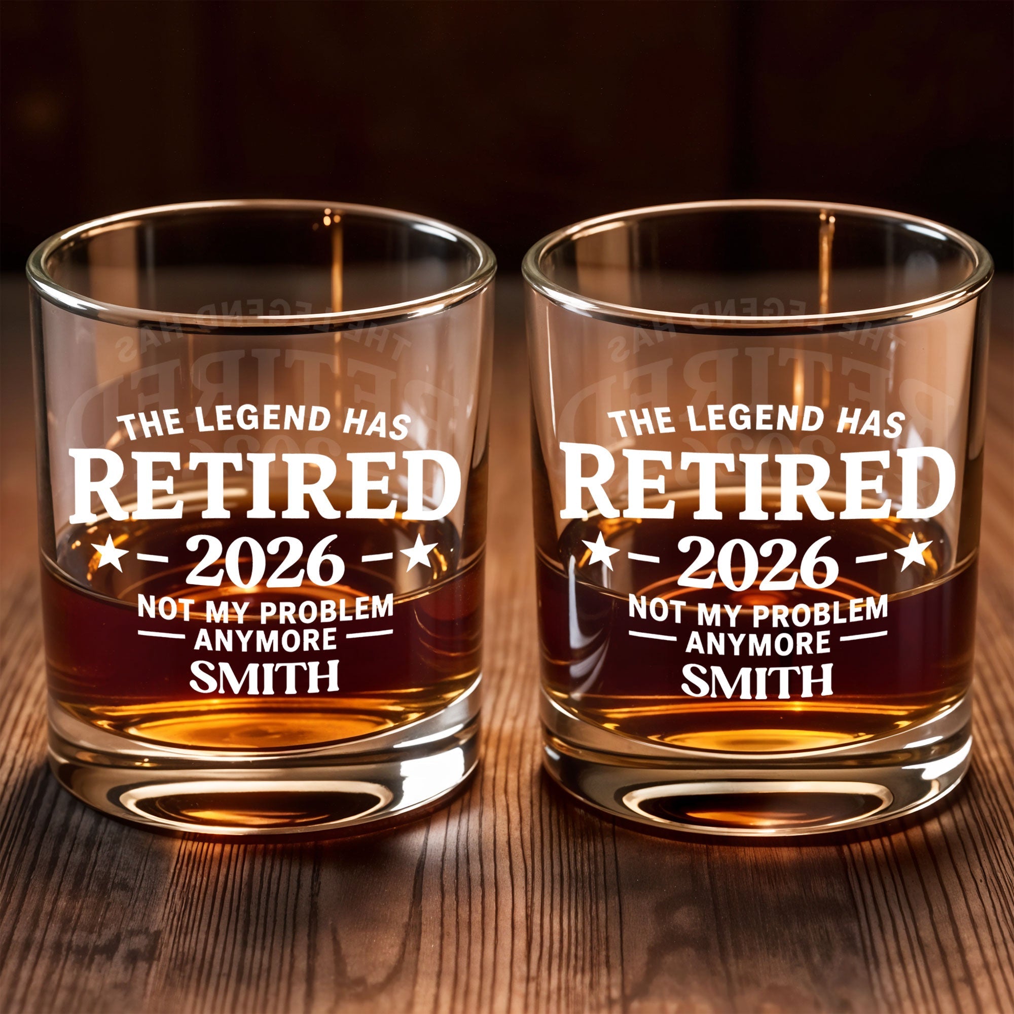 Personalized Custom Whiskey Glass Funny Retirement Gift for Dad