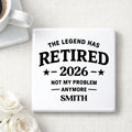 Personalized Ceramic Coaster Custom Name Retirement Gift Square Ceramic Coaster GradoCreations