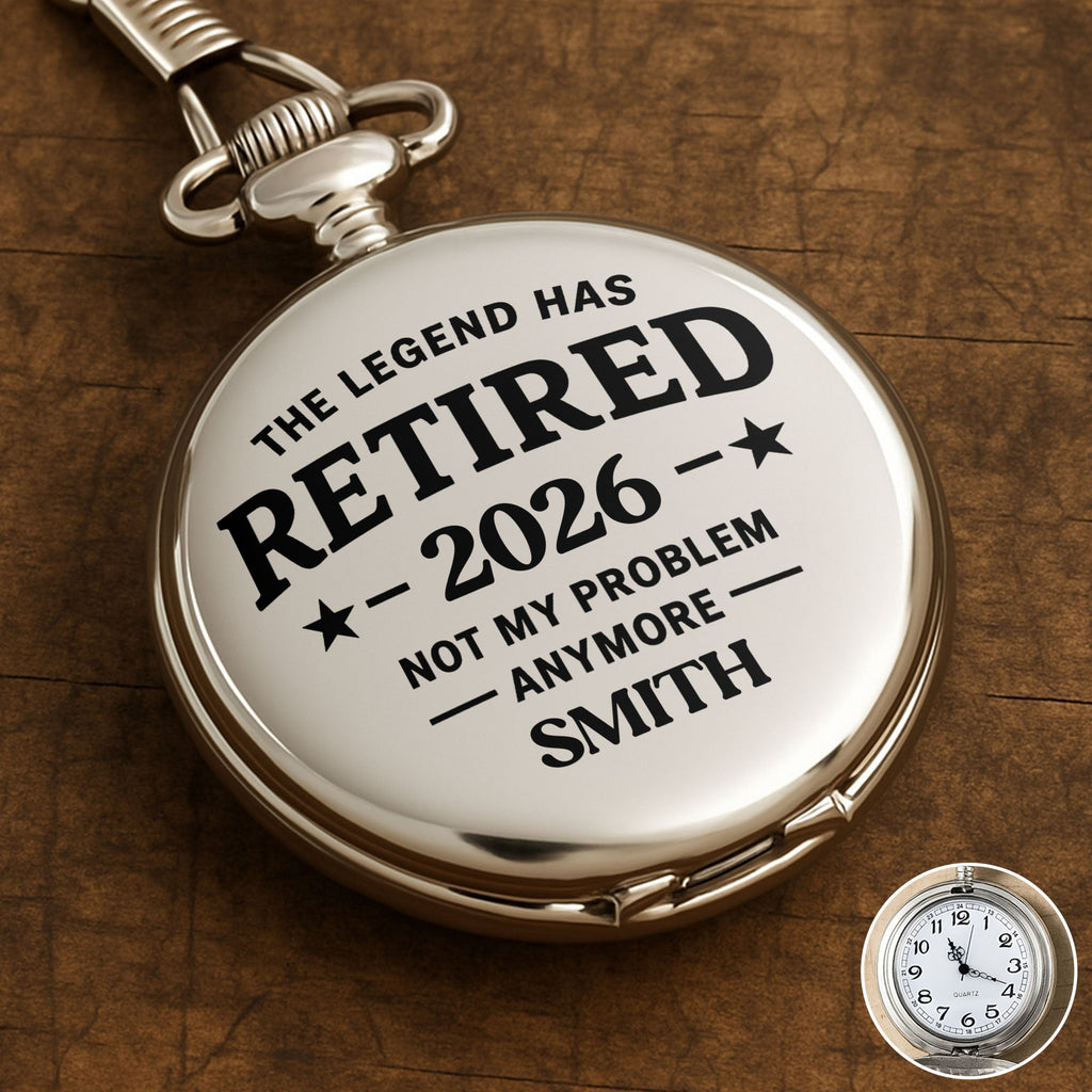Personalized Silver Pocket Watch with Custom Message Gift for Dad Pocket Watch GradoCreations