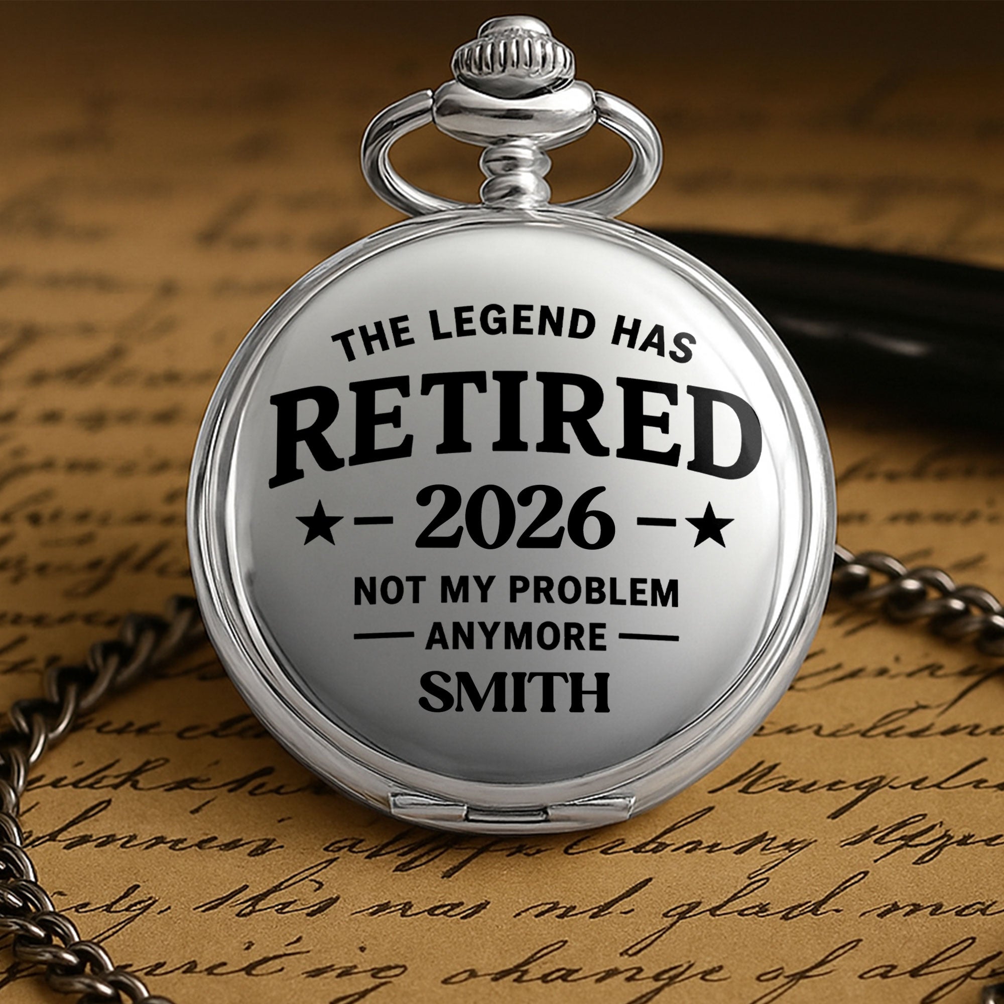Personalized Silver Pocket Watch with Custom Message Gift for Dad Pocket Watch GradoCreations