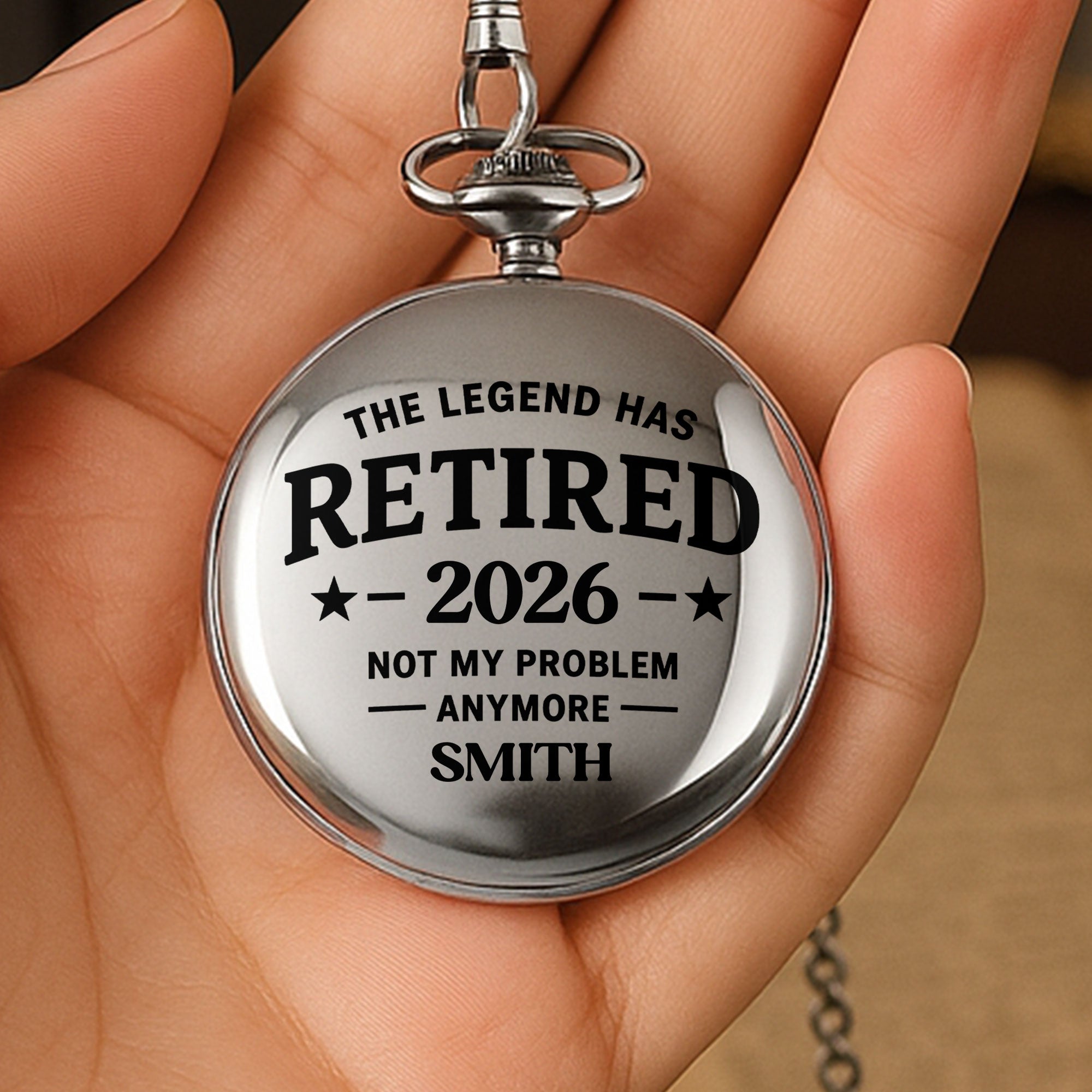 Personalized Silver Pocket Watch with Custom Message Gift for Dad Pocket Watch GradoCreations