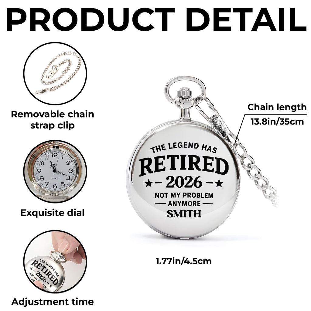 Personalized Silver Pocket Watch with Custom Message Gift for Dad Pocket Watch GradoCreations