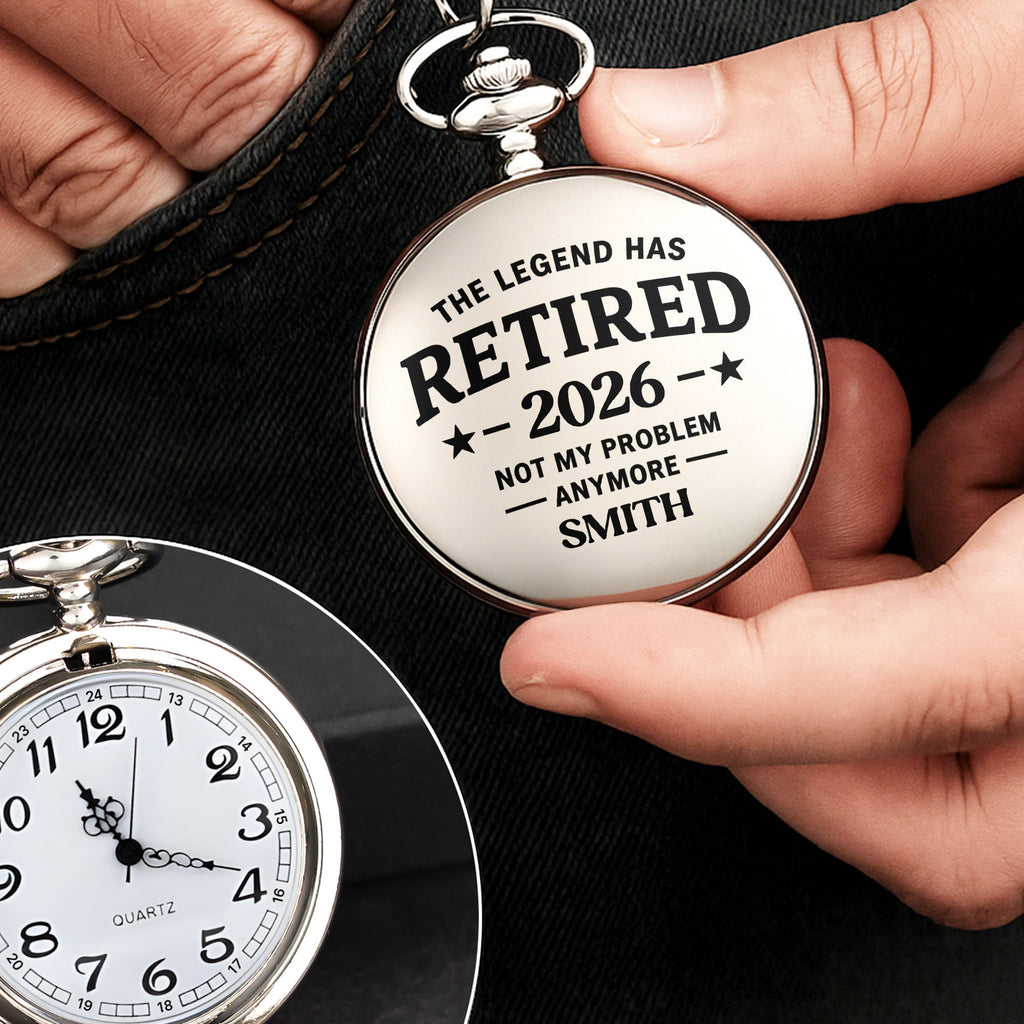 Personalized Silver Pocket Watch with Custom Message Gift for Dad Pocket Watch GradoCreations