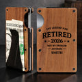 Custom Engraved Wooden Card Holder Gift for Dad, Retirement Wooden Card Holder GradoCreations