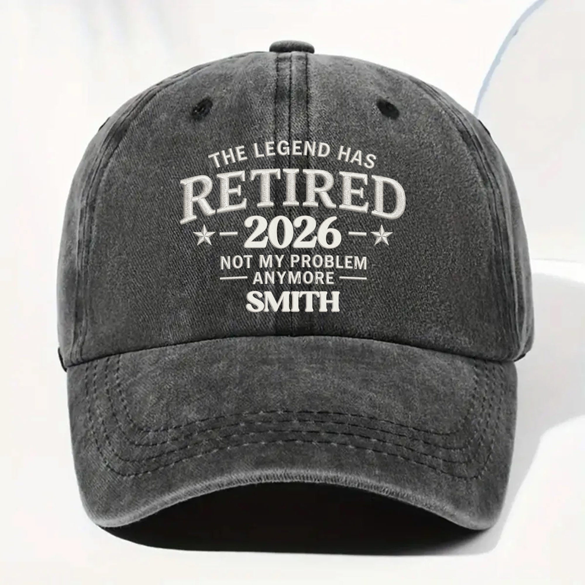 Personalized Washed Cotton Denim Cap Custom Name Gift for Retirement Washed Denim Cap GradoCreations