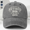 Personalized Washed Cotton Denim Cap Custom Name Gift for Retirement Washed Denim Cap GradoCreations