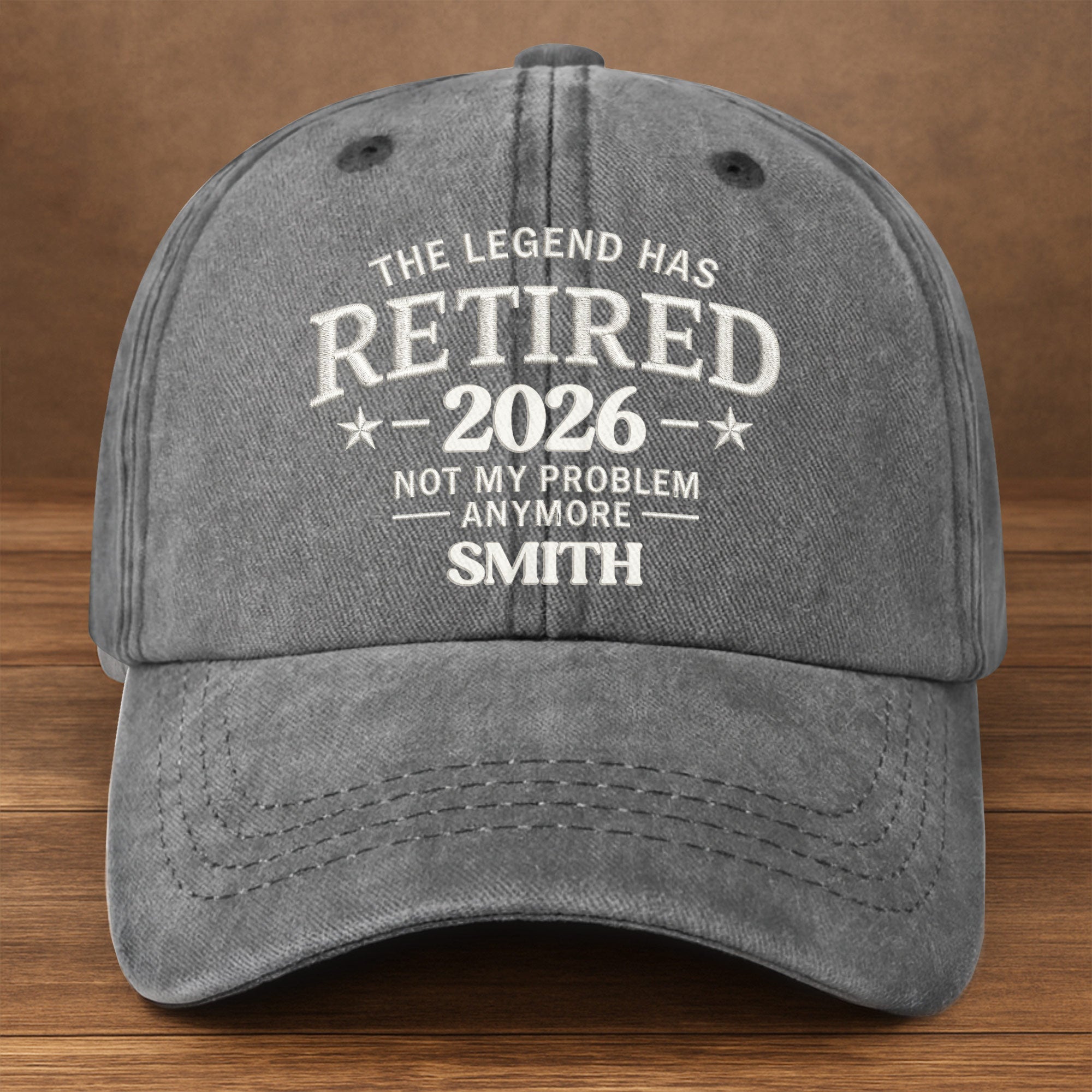 Personalized Washed Cotton Denim Cap Custom Name Gift for Retirement Washed Denim Cap GradoCreations